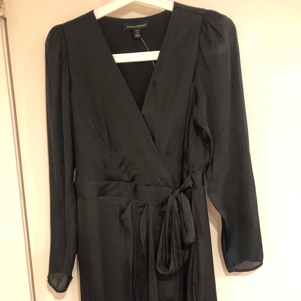 NWT Banana Republic Black Wrap Dress